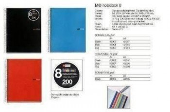 Cuaderno microperforado Miquel Rius Note Book-8 PP 160h 90g cuadrícula 5x5 A4 negro