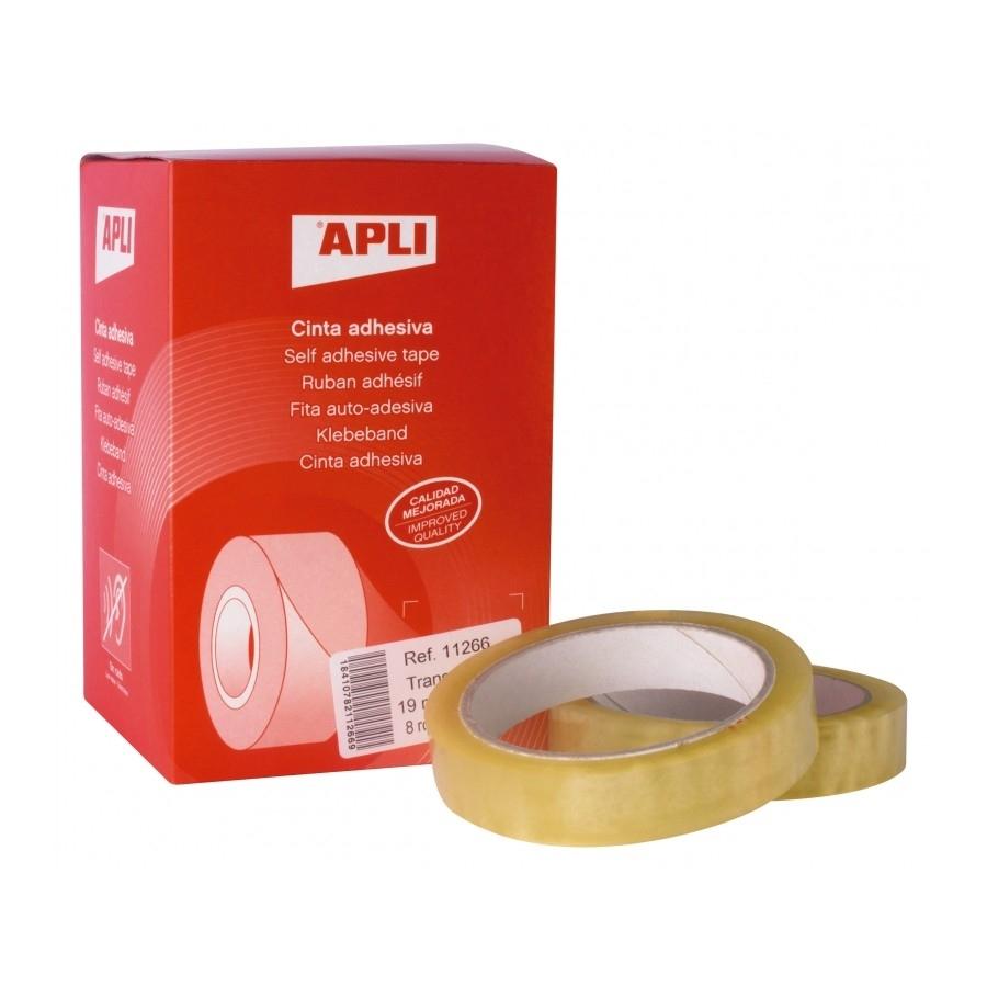 Cinta adhesiva Apli 11266 rollo transparente19mm x 66m