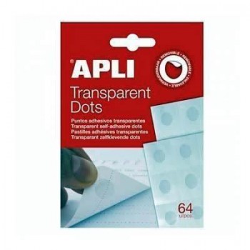 C.64 gotas de silicona Apli-Dot adhesivas removibles transparentes 12871