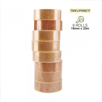 Cinta adhesiva Apli 12490 rollo transparente 19mm x 33m torre 8 unidades