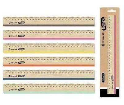 Regla madera de 30cm Natural Color 329266 Bismark