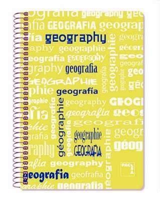 Bloc espiral Pacsa folio 80H. tapa plastico cuadros 4X4 geografía 16527 90G.