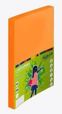Cartulina A4 Fabrisa naranja fluorescente paquete de 50 unidades de 170 gramos 748503CF50