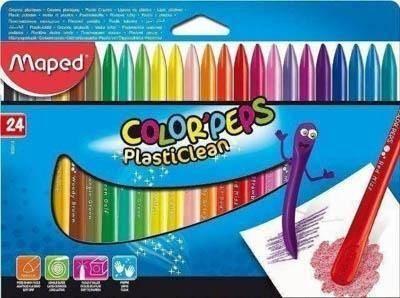 Ceras Maped 862013 C/24 Plasticlean Color Peps