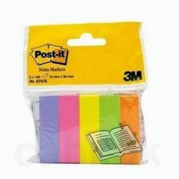 Paq.5 blocs mininotas Post-it 670-5 15x50mm neón FT510285917