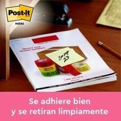 Notas adhesivas 3M 7100290165 Post-it - 100 hojas - 76 x 127 mm - Color amarillo - Pack 12 blocs
