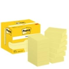 Notas adhesivas 3M 7100290163 Post-it - 100 hojas - 38 x 51 mm - Color amarillo - Pack 12 blocs