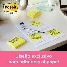 Notas adhesivas 3M 7100290163 Post-it - 100 hojas - 38 x 51 mm - Color amarillo - Pack 12 blocs