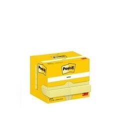 Notas adhesivas 3M 7100290163 Post-it - 100 hojas - 38 x 51 mm - Color amarillo - Pack 12 blocs