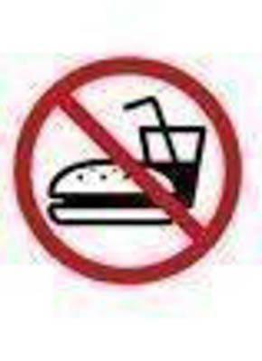 Etiqueta señalización Apli 11537 prohibido comer