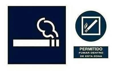 Etiqueta señalización Apli 11540 permitido fumar 18x12 2 hojas