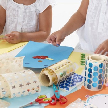 Gomets Apli 11806 estrellas metalizado plata 12,5mm y 19,5mm 3 hojas 120 unidades