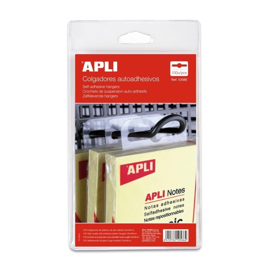 Colgadores adhesivos Apli 10586 plástico 100 unidades