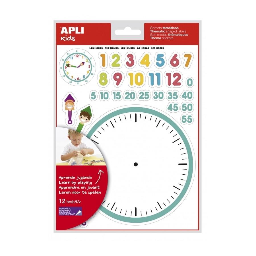 Gomets Apli 12790 temáticos las horas removibles 12 hojas 360 unidades