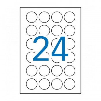 Etiquetas imprimibles Apli 13883 circulos blancos permanentes 40mm 25 hojas