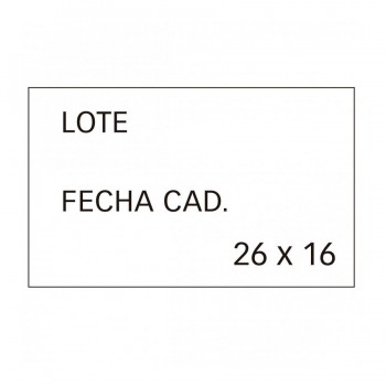 Etiquetas Apli 101950 blancas removibles 26x16mm lote y fecha caducidad 6 rollos de 1000 unidades