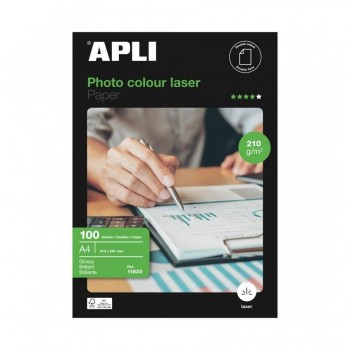 Papel fotográfico brillante Apli photo colour laser doble cara