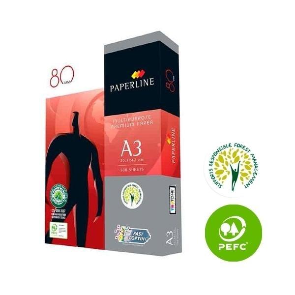 Papel A3 80GR. Paquete 500H. Paperline 140376