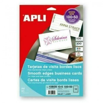 Papel Ink Apli 10609 TARJ.Visita 10H.