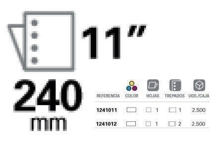 Papel continuo blanco 11*240 1 tanto 1 trepado C/2500 1241011