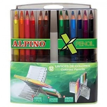 Lápices Alpino estuche x pencil C/12 colores AL000322