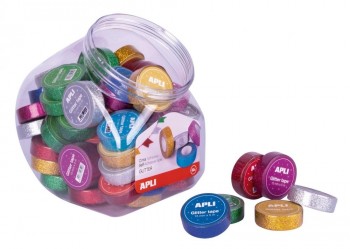 Expositor Apli 18520 rollo cinta glitter 15mmx5m 60 unidades