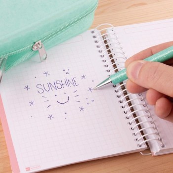 Expositor Apli 18686 boligrafo glitter tinta azul 20 unidades