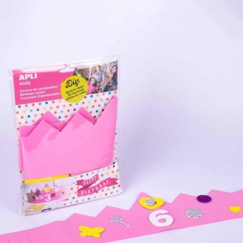 Corona cumpleaños Apli 14479 goma eva rosa