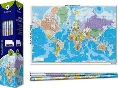 Mapa poster mundo 70x100cm Bismark 328694 Fisico - Politico