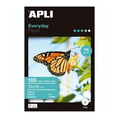 Papel Inkjet Apli 11476 GLOSSY 10*15 180G.100H.