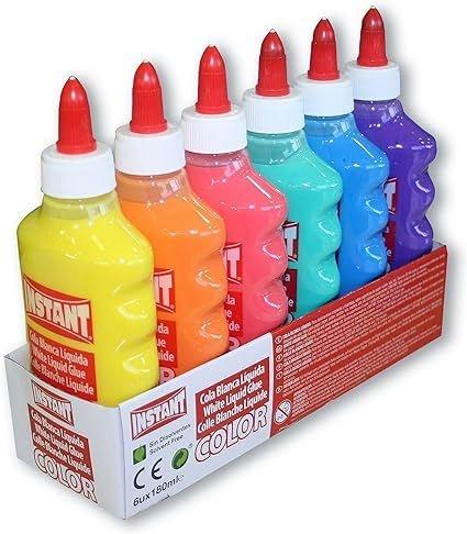 Cola liquida blanca color 180 mililitros Instant caja 6 undiades 14391
