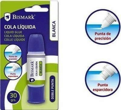 Cola liquida Bismark blanca doble punta 30gr 329410
