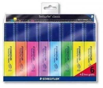 Rotulador Fluorescente Staedtler Tesxtsurfer Surtido B/6+2 364AWP8