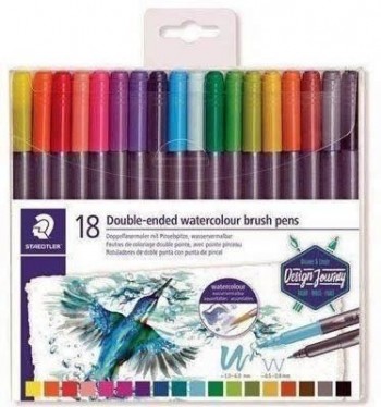 Rotulador Staedtler doble c/18 3001 TB18 Aqua pincel