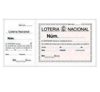 Talonarios Loteria T15 P/10 1/3 Fº 2 Tintas