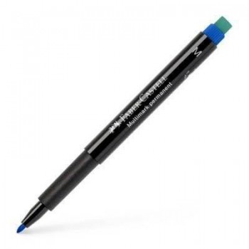 Rotulador permanente Faber-Castell Multimark trazo 1mm azul M 152551