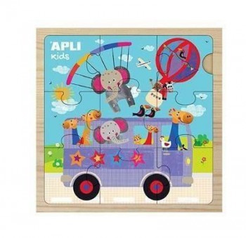 Puzzle madera transportes 9 piezas 15184 Apli