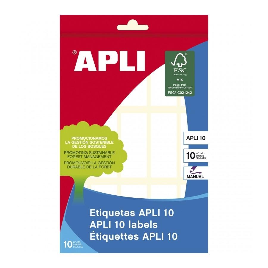 Etiquetas blister Apli 10 01642 blancas 20x50mm 10 hojas 150 unidades