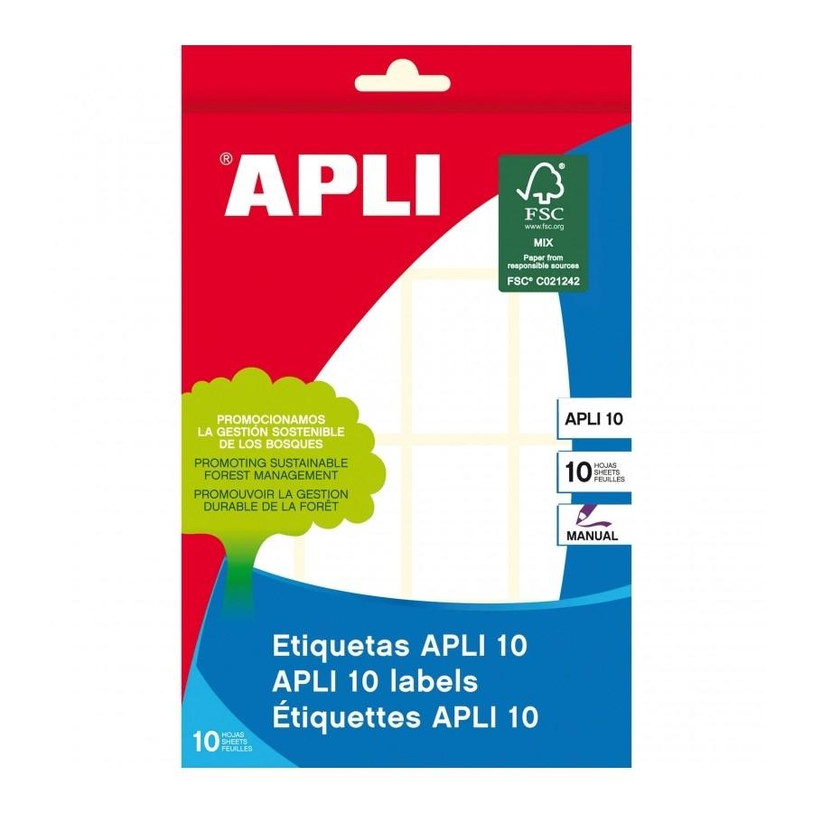 Etiquetas blister Apli 10 01646 blancas 25x40mm 10 hojas 160 unidades