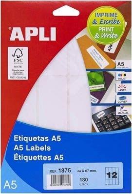 Etiqueta Blister 34x67 Sobre 15 H. 180U 01875 Apli