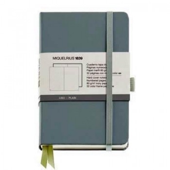 Cuaderno Miquelrius Rígido 90X140 96h. liso 80g. C/Goma Chromatic Verde MR8104