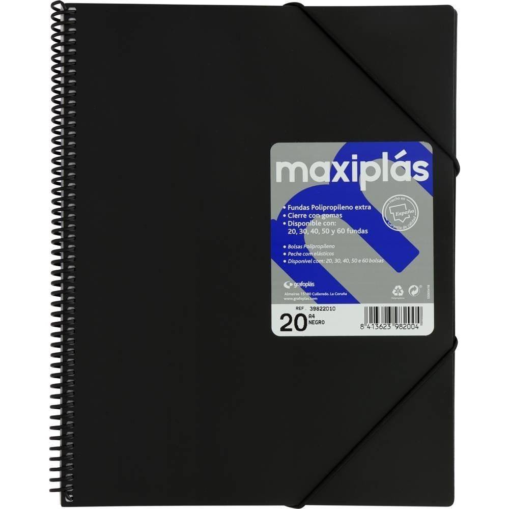 Carpeta de Fundas Maxiplas A4 20F opaco negro 39822010