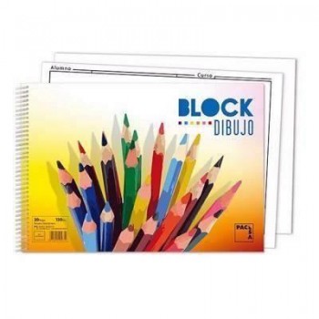 Bloc dibujo Pacsa Colours 20h sin recuadro 130g 230x330mm