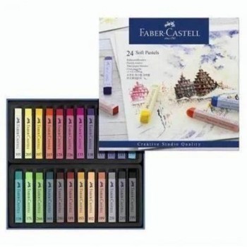 C.24 ceras pasteles blandos Faber-Castell escolares colores surtidos