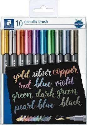 Rotulador fluor. Staedtler metallic brush c/10 8321 TB10