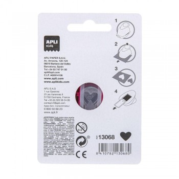 Taladro Apli 13068 papel corazón rosa