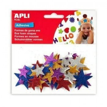 Goma Eva Apli 13485 Adhesiva Estrellas purpurina B/50 STD