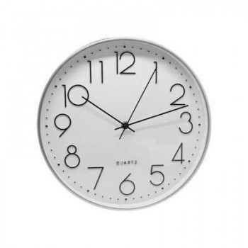 RELOJ OFICINA PLATA  30 CM 329868