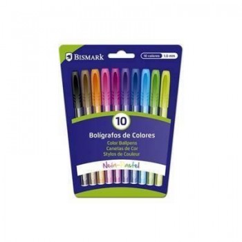 BOLIGRAFOS NEON-PASTEL 10 COLORES 1.0mm 330082