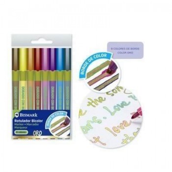 ROTULADOR BICOLOR ORO + NEON-PASTEL 8 COL SET 330110